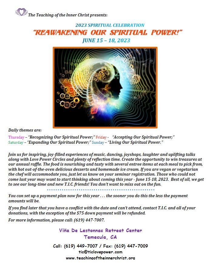 Spiritual Retreat 2023 - Reawakening Our Spiritual Power